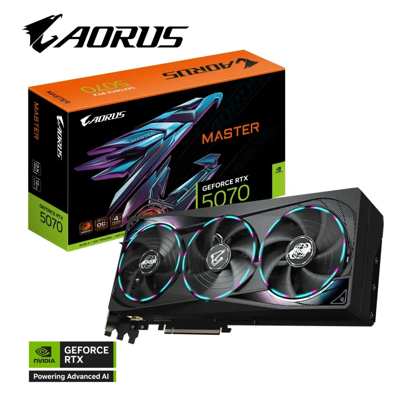 GIGABYTE AORUS GeForce RTX 5070 MASTER 12G GDDR7 Graphics Card