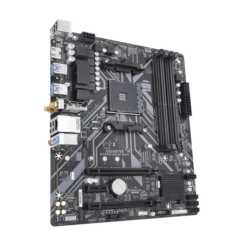 GIGABYTE B450M DS3H WIFI AM4 AMD Micro ATX Motherboard