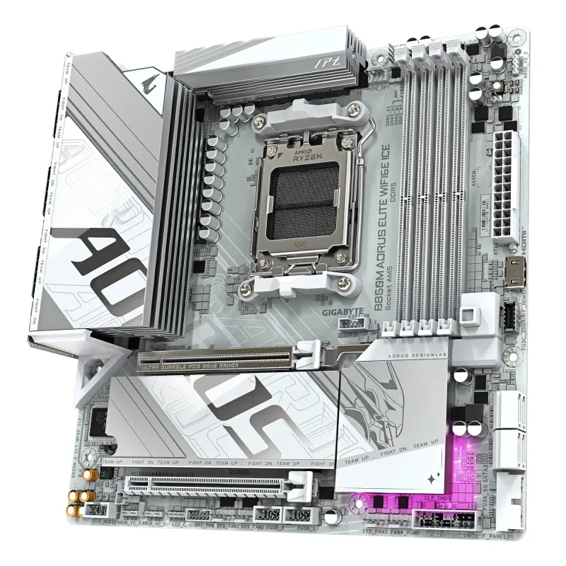 GIGABYTE B850M AORUS ELITE WIFI6E ICE AMD AM5 DDR5 Micro ATX Motherboard