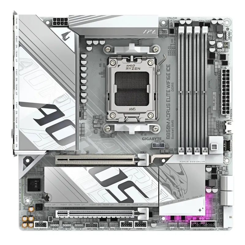 GIGABYTE B850M AORUS ELITE WIFI6E ICE AMD AM5 DDR5 Micro ATX Motherboard