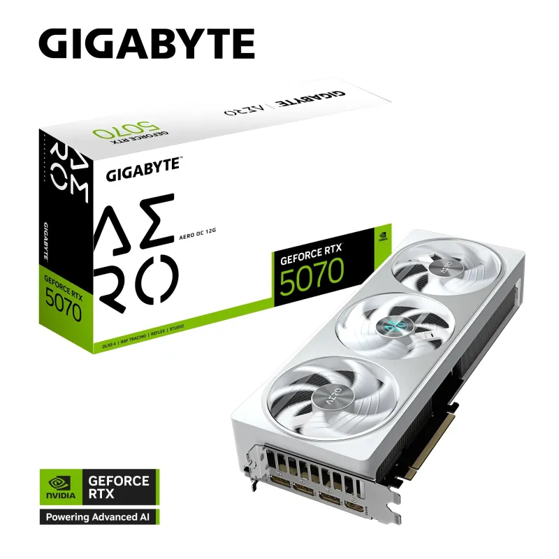 GIGABYTE GeForce RTX­­ 5070 AERO OC 12G GDDR7 Graphics Card