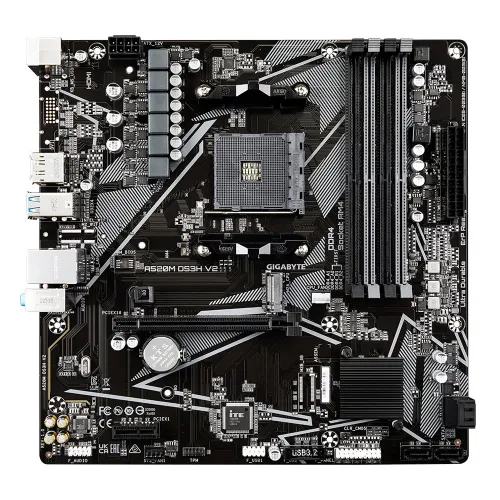 Gigabyte A520M DS3H V2 Micro-ATX DDR4 AMD AM4 Motherboard