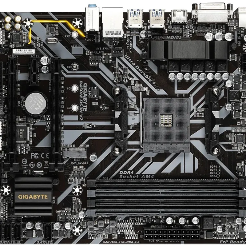 Gigabyte B450M DS3H V2 AMD AM4 Micro ATX Motherboard