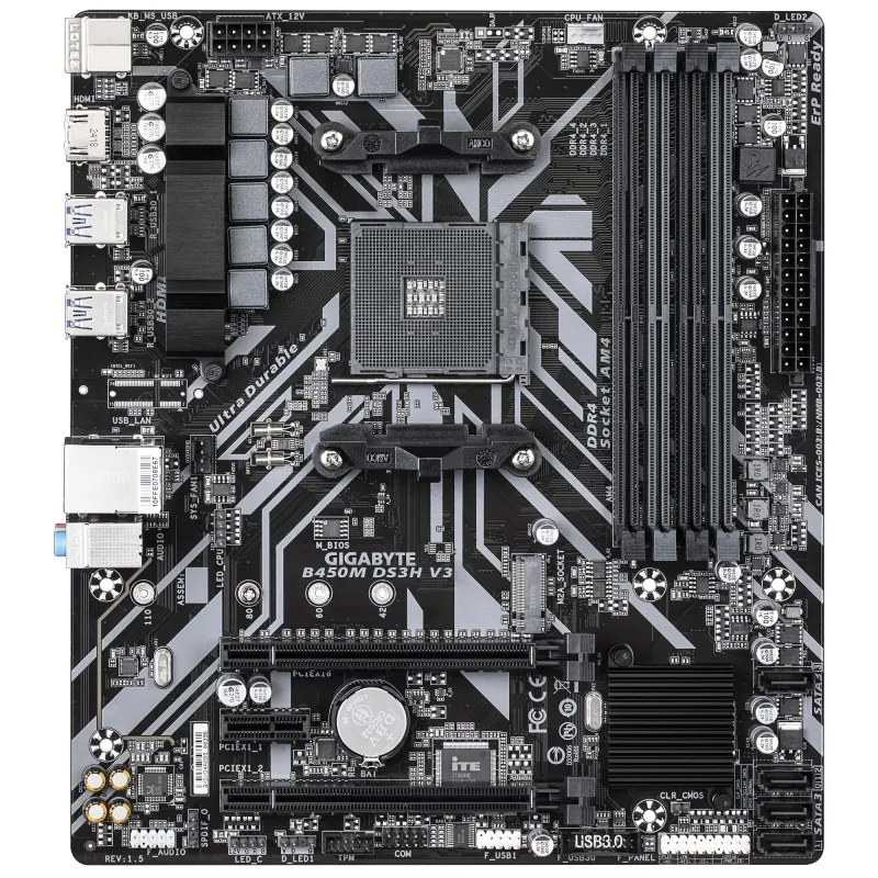 Gigabyte B450M DS3H V3 AMD AM4 Micro ATX Motherboard