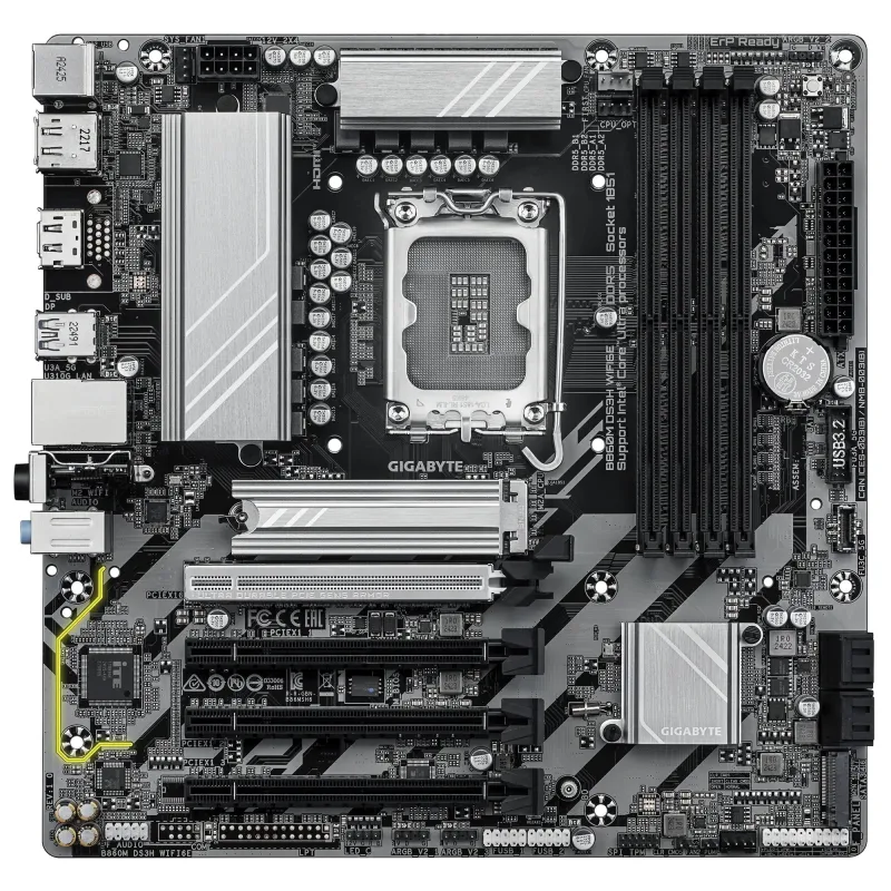 Gigabyte B860M DS3H WIFI6E LGA1851 Micro ATX Motherboard