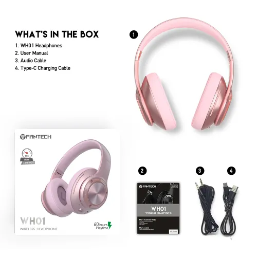 Fantech WH01 Sakura Edition Stereo Bluetooth Wireless Gaming Headphone