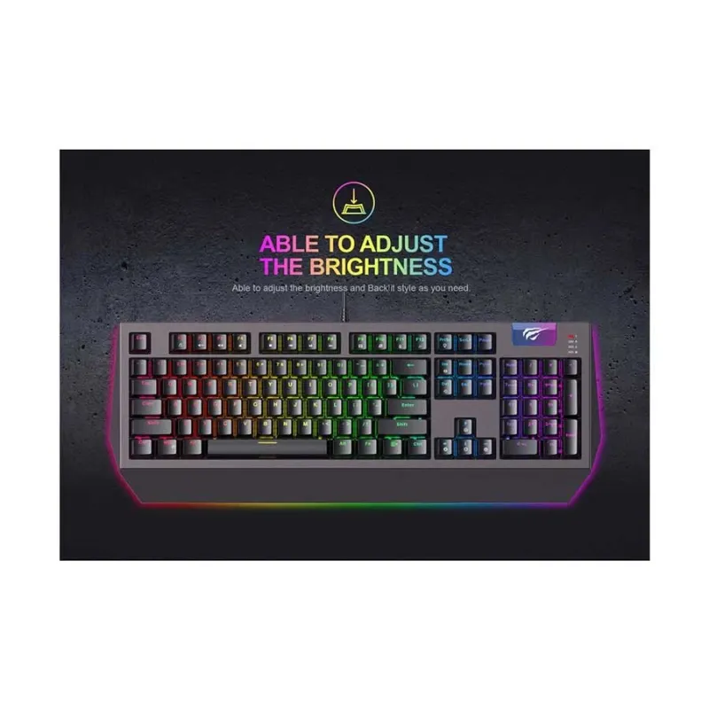 Havit KB872L RGB Backlit Multi-Function Blue Switch Mechanical Gaming Keyboard