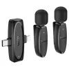 Hoco L15 Type C & Lightning Dual Mic Lavalier Wireless Microphone Black