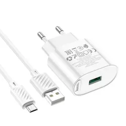 Hoco C109A Fighter 18W Adapter With USB to Micro USB Cable