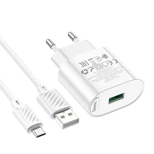 Hoco C109A Fighter 18W Adapter With USB to Micro USB Cable