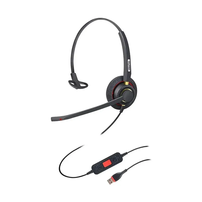 Inbertec UB805M AI Noise Cancelling Professional USB Wired Headphone