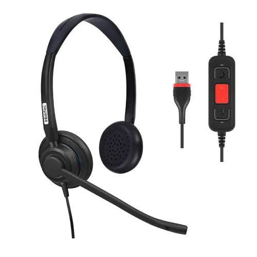 Inbertec UB815DM AI Noise Cancelling USB Wired Headphone