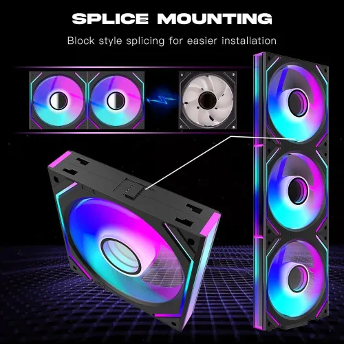 Jungle Leopard JM-V2 120mm Infinite Mirror ARGB Casing Fan Black