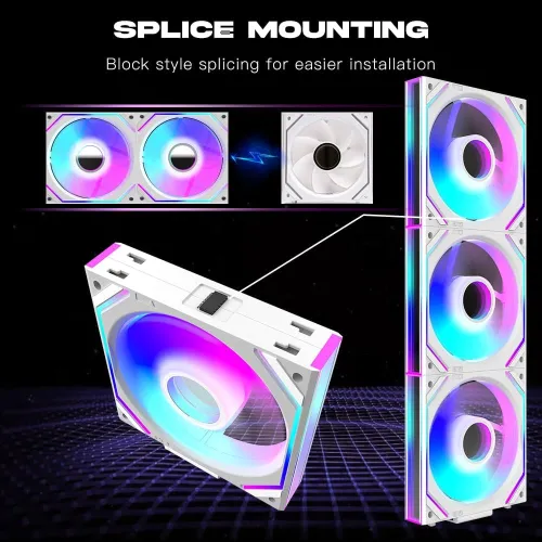 Jungle Leopard JM-V2 120mm Infinite Mirror ARGB Casing Fan White