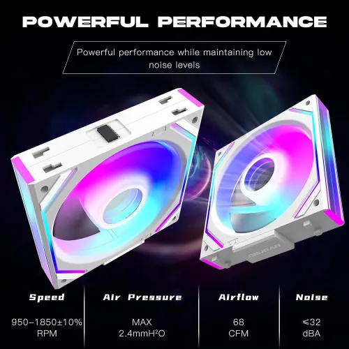 Jungle Leopard JM-V2 120mm Infinite Mirror ARGB Casing Fan White