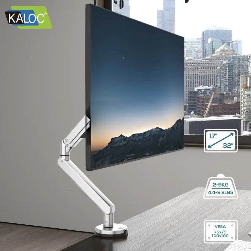 Kaloc KLC-DS120 Adjustable Single Arm Monitor Desktop Mount Stand