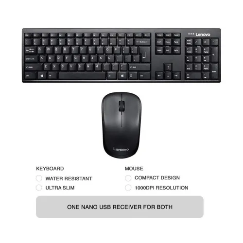 Lenovo 100 Wireless Keyboard & Mouse Combo