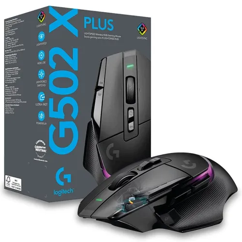 Logitech G502 X PLUS LIGHTSPEED Wireless Hero RGB Gaming Mouse Black