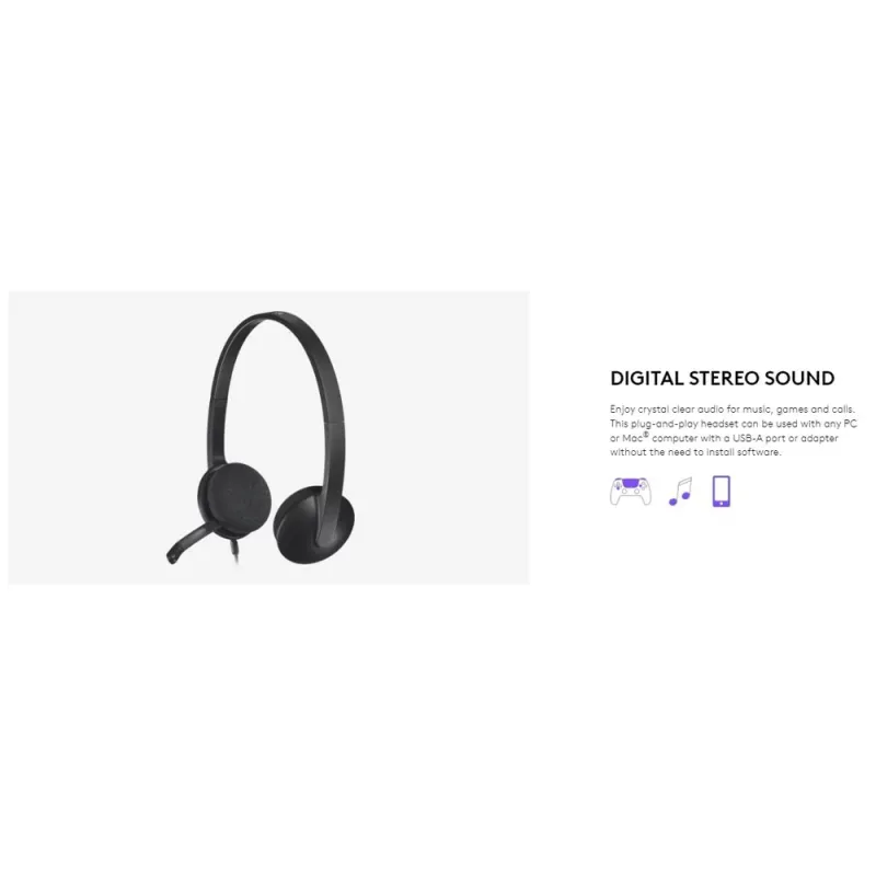 Logitech H340 Stereo USB Headset with Microphone