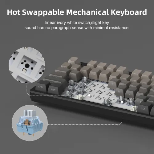 MAGEGEE Light87 Tri-mode Mechanical Gaming Keyboard 