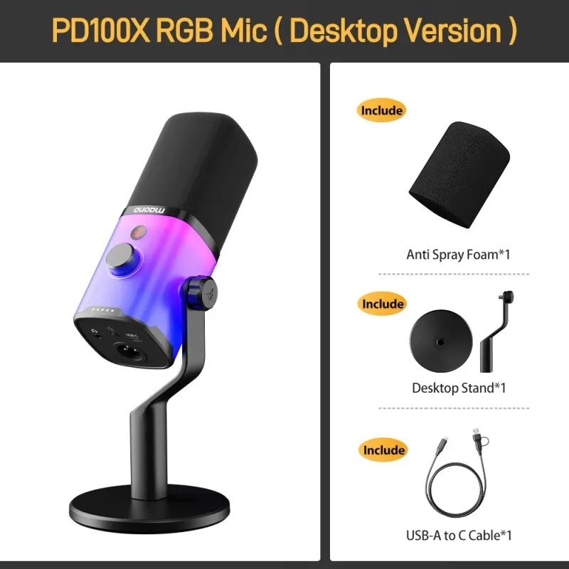 MAONO PD100X RGB USB/XLR Dynamic Microphone