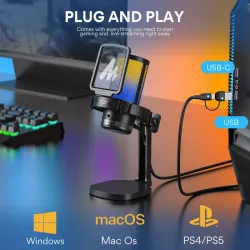 MAONO DGM20 GamerWave Condenser USB Gaming RGB Microphone