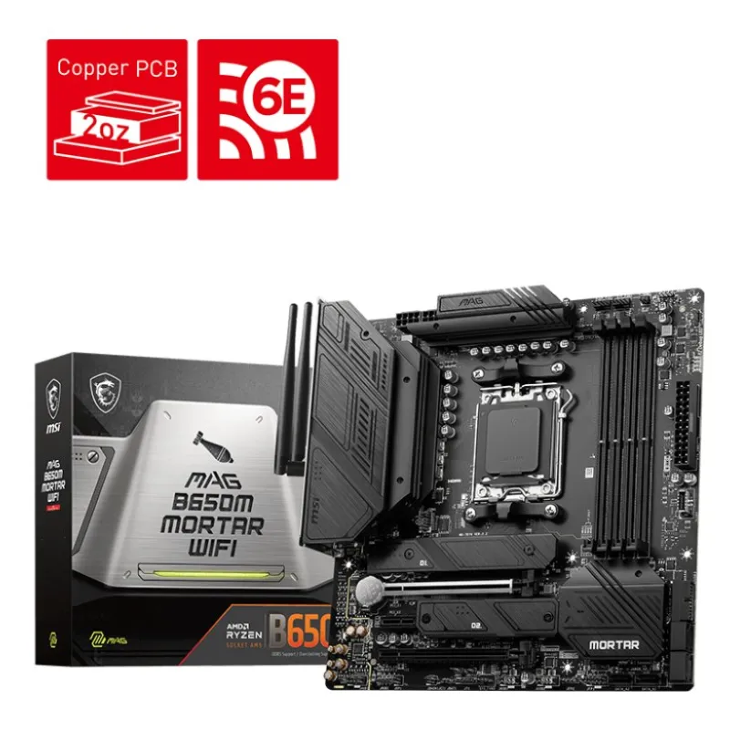 MSI MAG B650M MORTAR WIFI DDR5 AMD AM5 mATX Motherboard