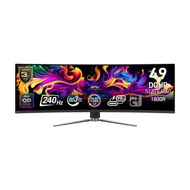 MSI MPG 491CQPX QD-OLED 49" DQHD 240Hz Curved Gaming Monitor