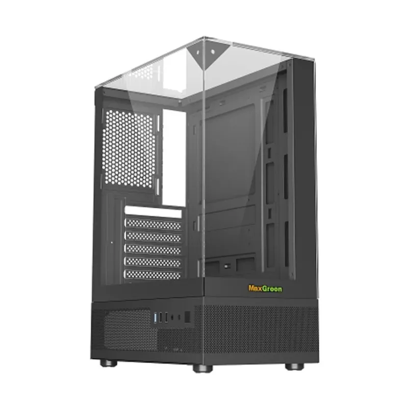 MaxGreen 190-1 Three Side Tempered Glass Mid-Tower ATX Gaming Casing