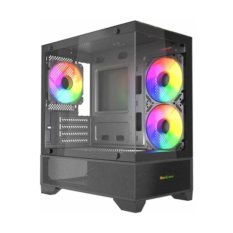 MaxGreen 350 Mid-Tower M-ATX Gaming Case With 3 ARGB Fan