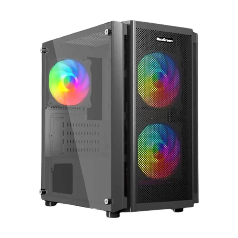 MaxGreen 5510-Mesh Mid-Tower M-ATX Gaming Case with PSU