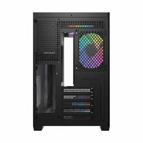 MaxGreen Bright Wave F7 Mid Tower M-ATX Gaming Casing With 7x ARGB Fan (Black)