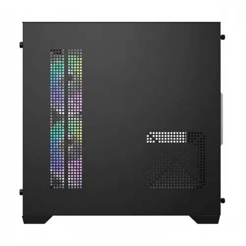 MaxGreen Bright Wave F7 Mid Tower M-ATX Gaming Casing With 7x ARGB Fan (Black)