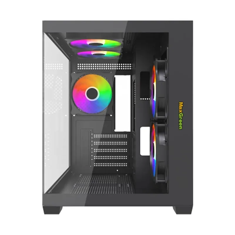 MaxGreen E275-S02 ARGB M-ATX Mid-Tower Gaming Casing With 5x ARGB Fan