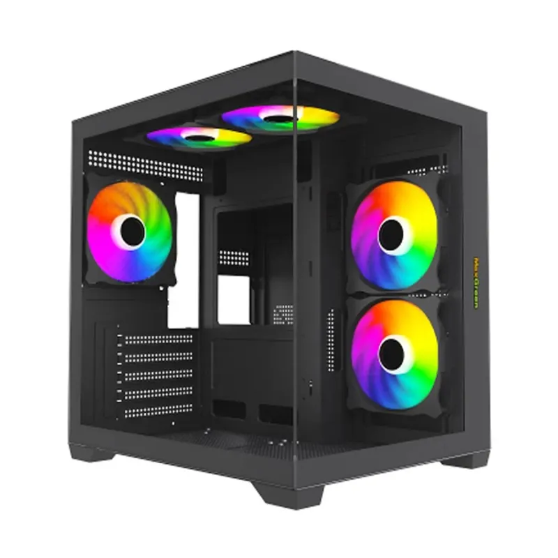 MaxGreen E275-S02 ARGB M-ATX Mid-Tower Gaming Casing With 5x ARGB Fan