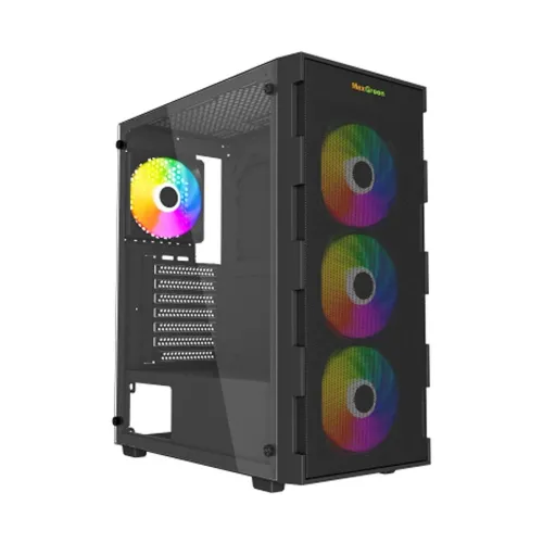 MaxGreen PS195-10-M Mid-Tower ATX Gaming Case With 4 ARGB Fan