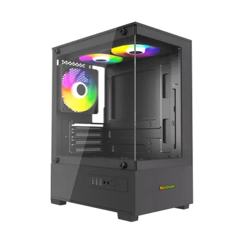MaxGreen S19001 Mid-Tower M-ATX Gaming Casing With 3x ARGB Fan