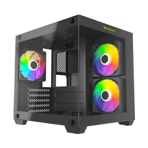 MaxGreen S275-22 Mid-Tower M-ATX Gaming Casing With 3x ARGB Fan