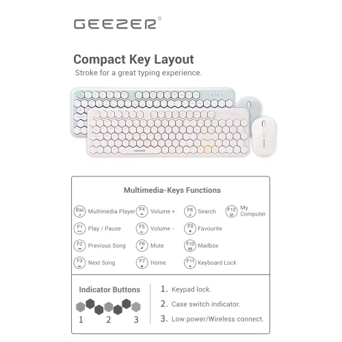Mofii Geezer Honey S Wireless Keyboard Mouse Combo