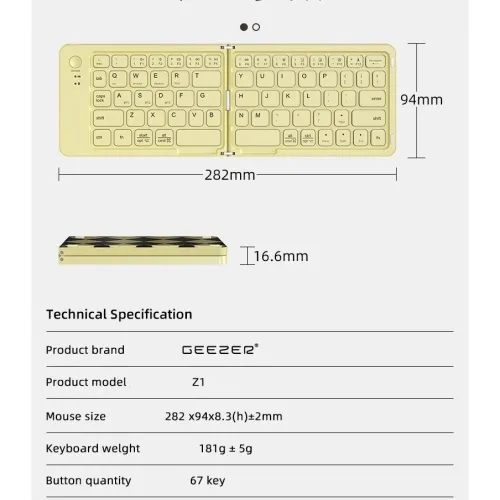 Mofii Geezer Z1 Folding Wireless Keyboard