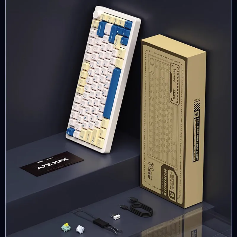 MONKA A75 MAX Tri-Mode Wireless Mechanical Keyboard Soy Milk