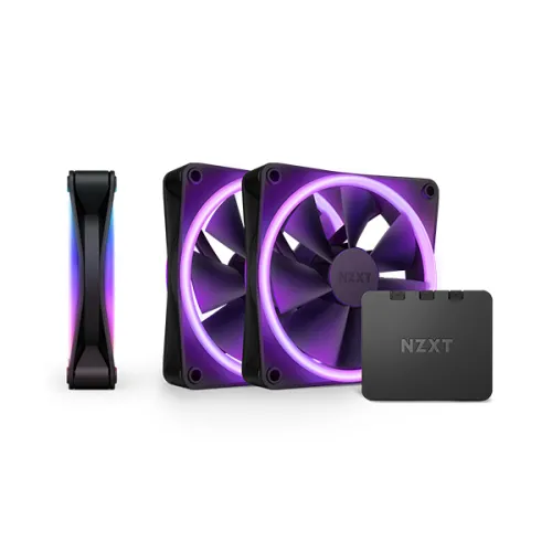 NZXT F120 RGB DUO (Triple Pack) 120mm RGB Casing Fan - Black #RF-D12TF-B1