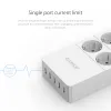 ORICO HPC-4A5U-V1-EU 4 AC Outlet Surge Protector with 5 USB Charging Port Smart Power Strip