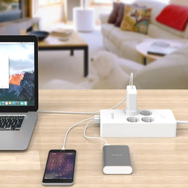 ORICO HPC-4A5U-V1-EU 4 AC Outlet Surge Protector with 5 USB Charging Port Smart Power Strip