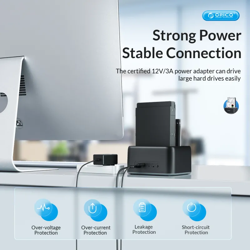 Orico 6829C3 2.5 3.5 inch SATA HDD SSD Offline Clone Dual Bay Dock