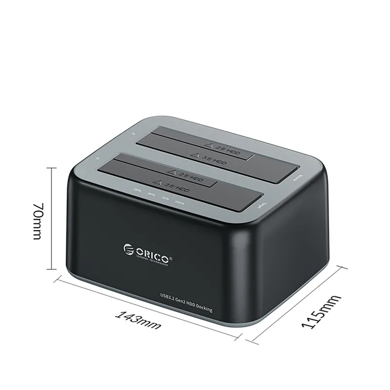 Orico 6829C3 2.5 3.5 inch SATA HDD SSD Offline Clone Dual Bay Dock
