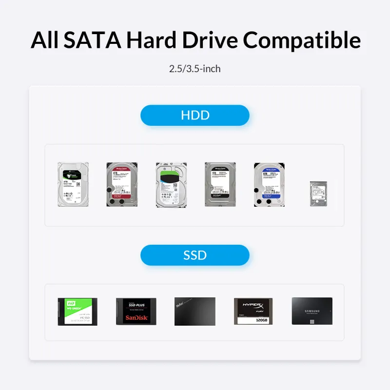 Orico 6829C3 2.5 3.5 inch SATA HDD SSD Offline Clone Dual Bay Dock