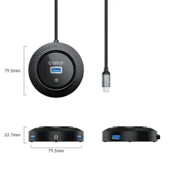 Orico YK4-U3-03 4-Port USB Hub With Audio Mic