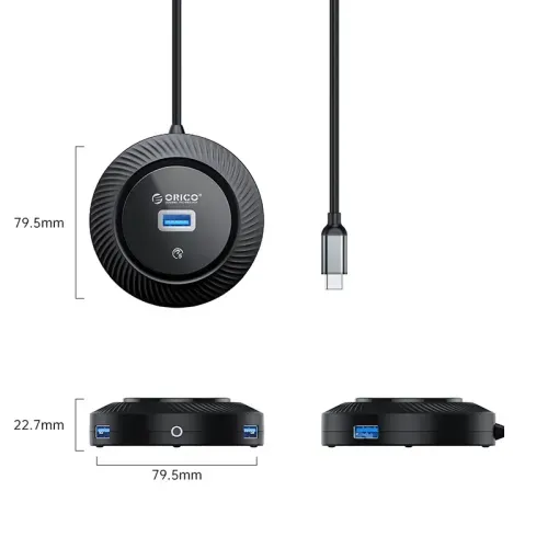 Orico YK4-U3-03 4-Port USB Hub With Audio Mic