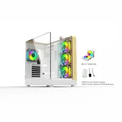 MONARCH AQUA X7 ARGB ATX Desktop Gaming Case (White)